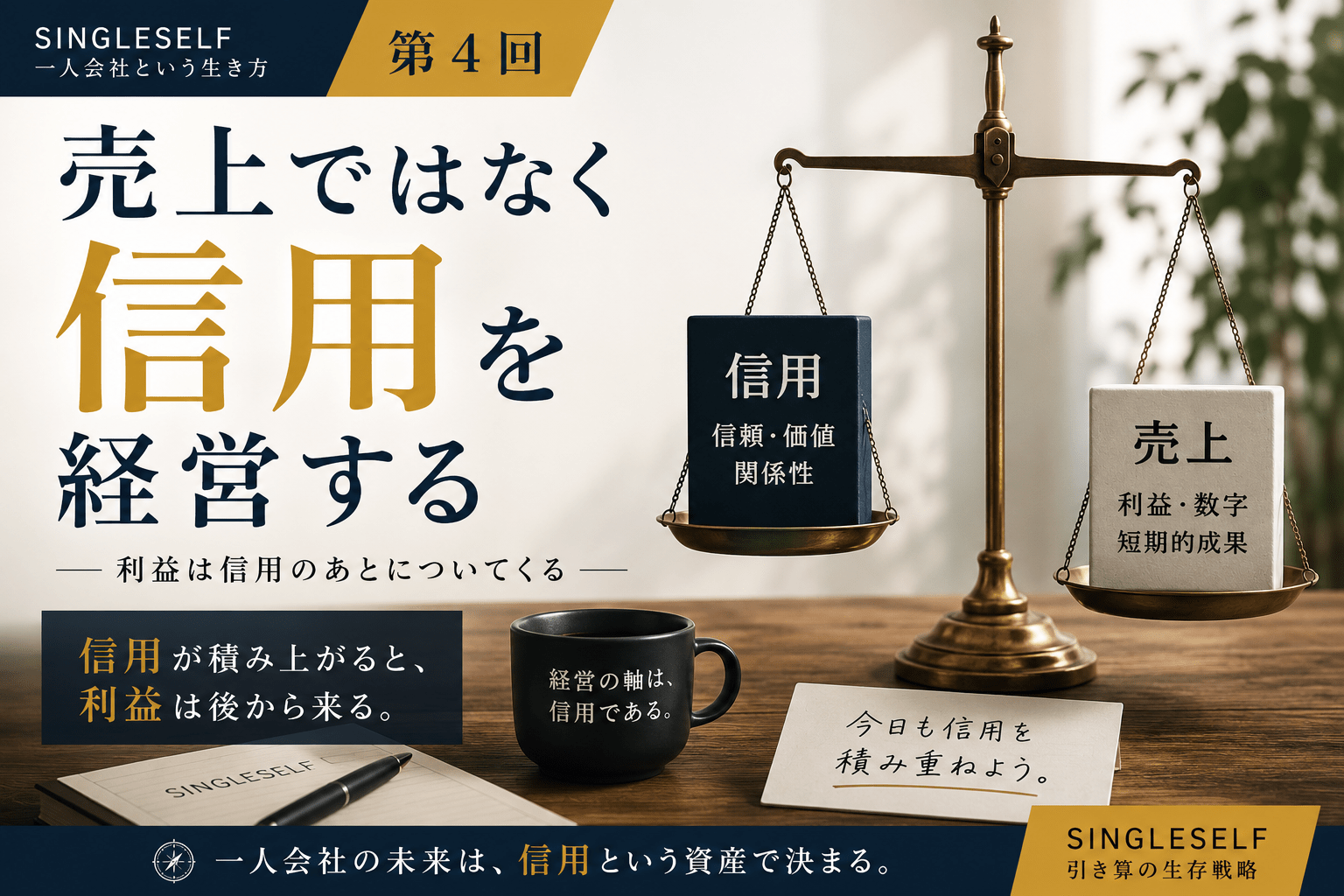 【第4回】売上ではなく信用を経営する｜利益は信用のあとについてくる