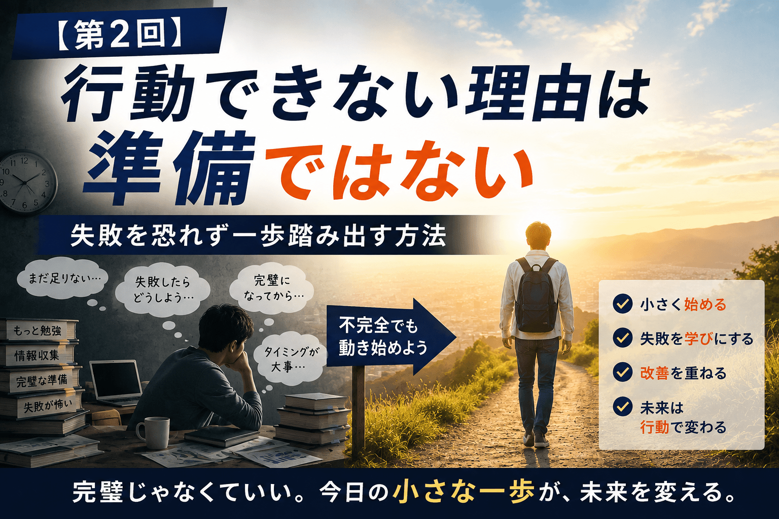 【第2回】行動できない理由は準備ではない｜失敗を恐れず一歩踏み出す方法