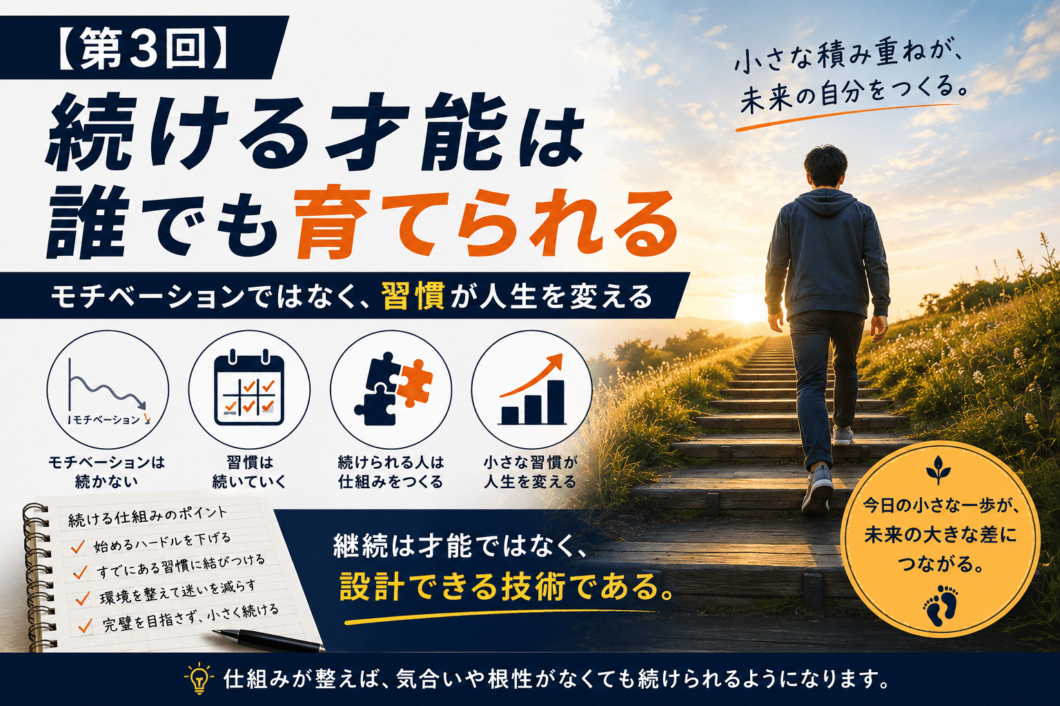 【第3回】続ける才能は誰でも育てられる｜習慣が人生を変える仕組み