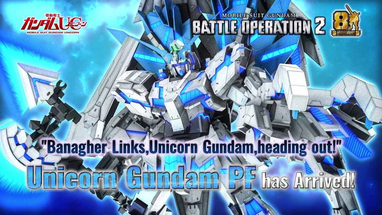 Unicorn Gundam PF chega a MOBILE SUIT GUNDAM BATTLE OPERATION 2