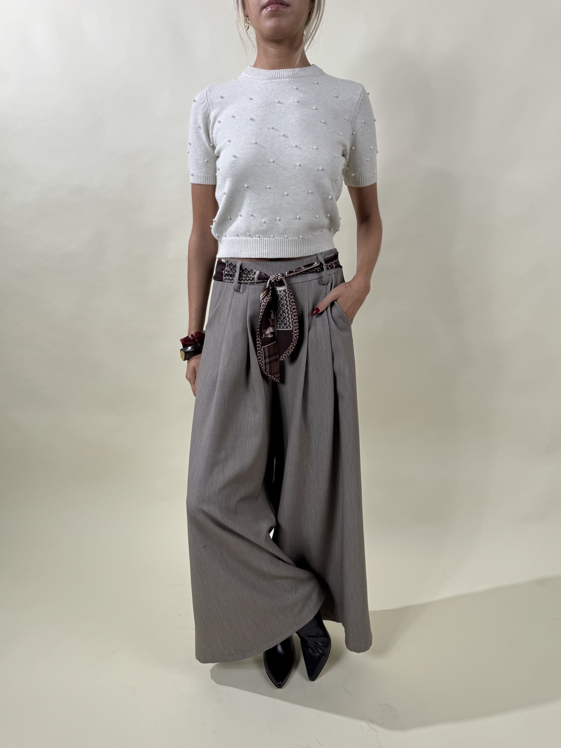 Pantalone PALAZZONE taupe #9249