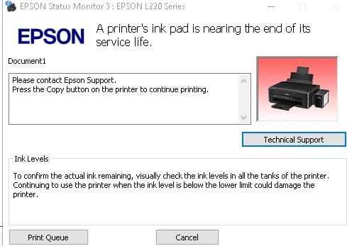 Epson Printer's End of Service Life