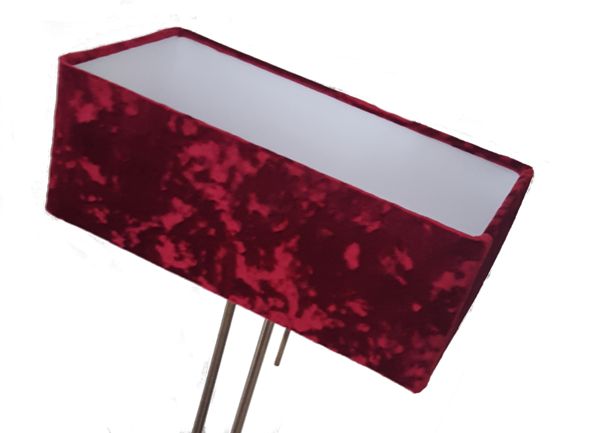Raspberry crushed velvet lampshade