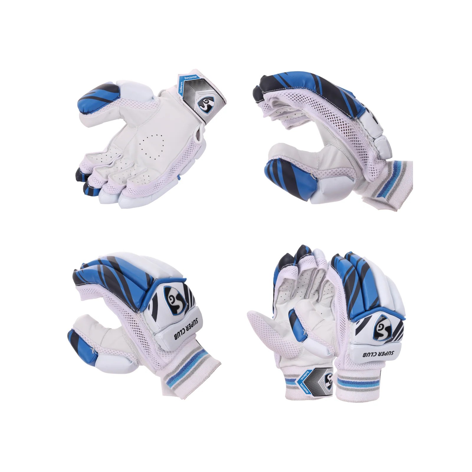SG Super Club youth batting gloves full multi view set Alberta Cricket Store