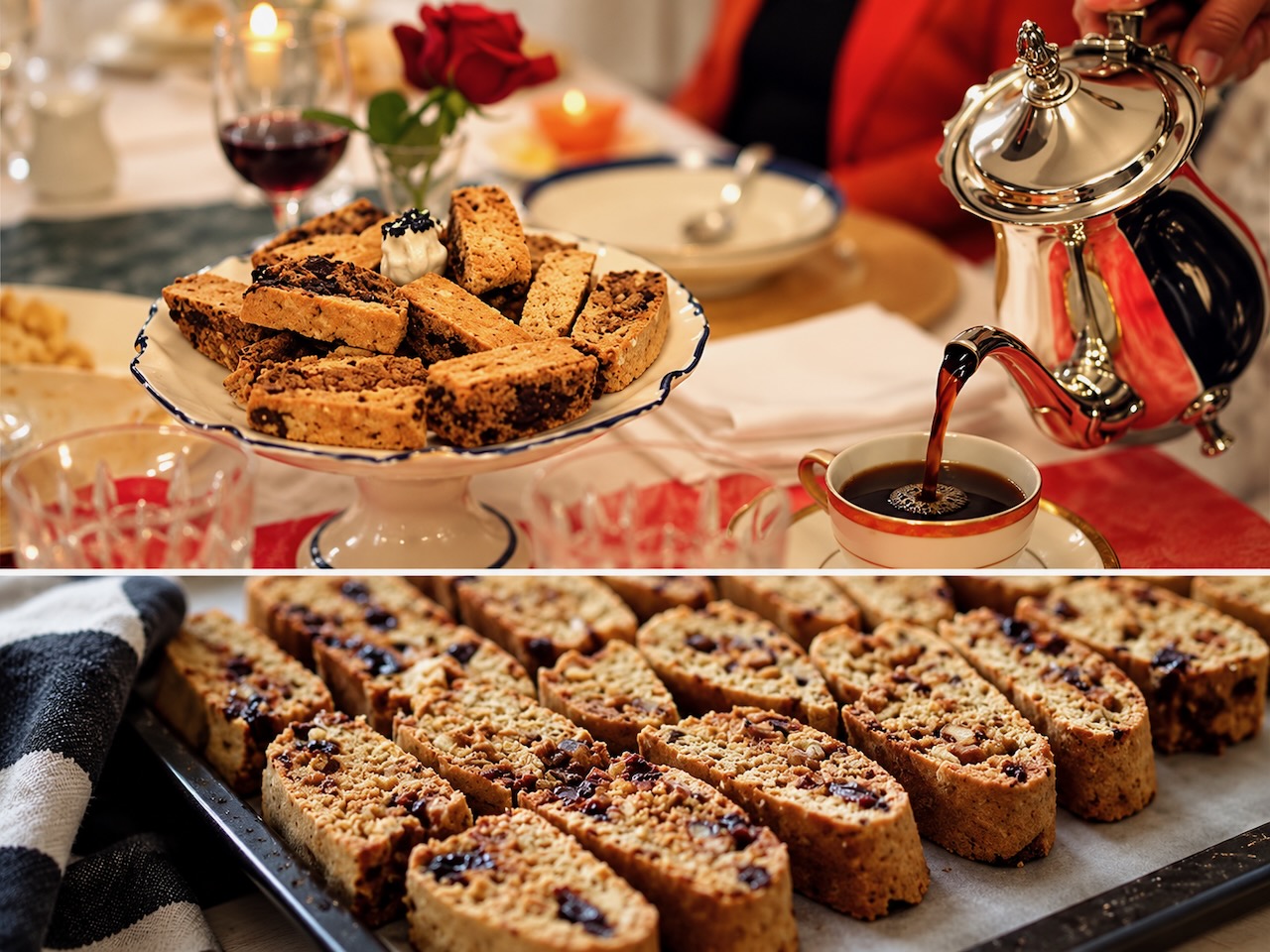 Biscotti með kanil, negul og súkkulaði