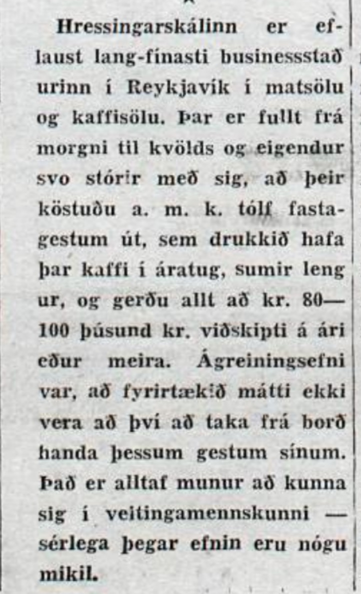 Ömurleg framkoma eigenda Hressingarskálans