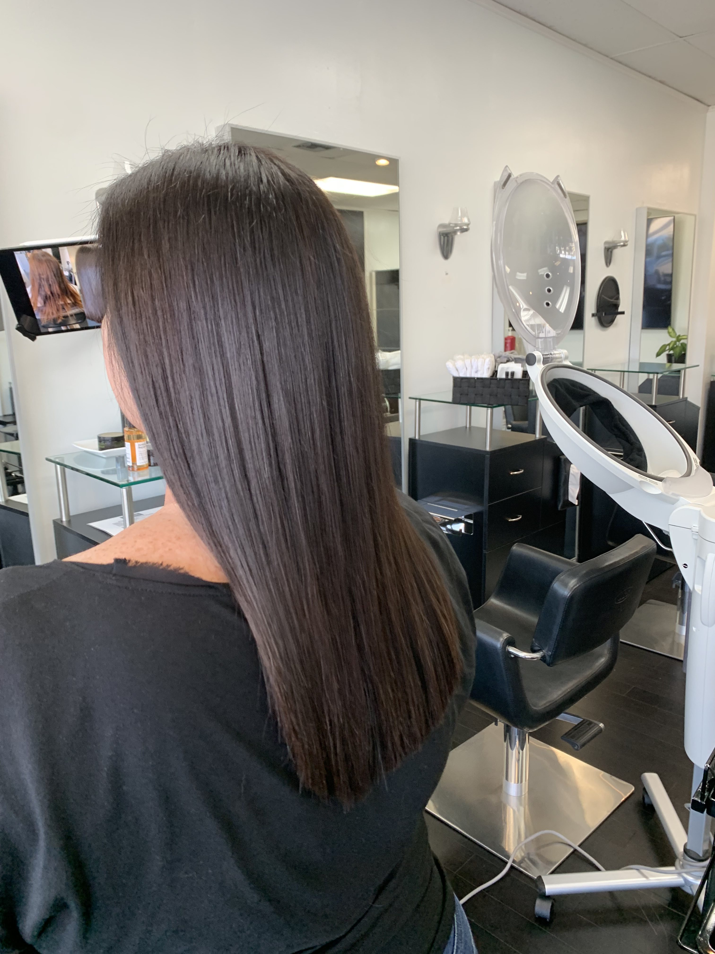 Keratin smoothing treatment at Albert Robin Salon in Miami