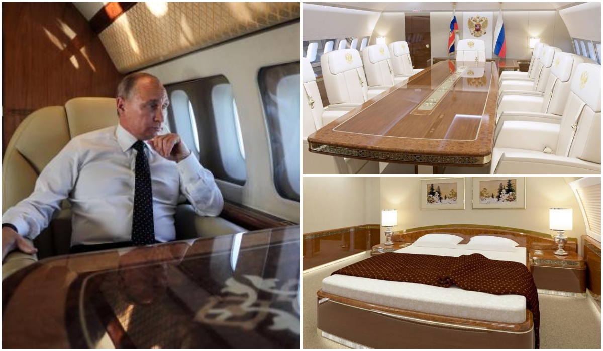 Një sy brenda avionit të Putinit: Tavolina ari, dhoma gjumi e palestër (FOTO LAJM)