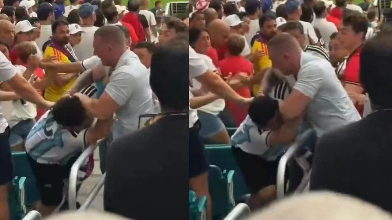 VIDEO/ Kaos në tribunat e Angli-Norvegji, “fluturojnë” grushtet nga tifozi i Argjentinës…