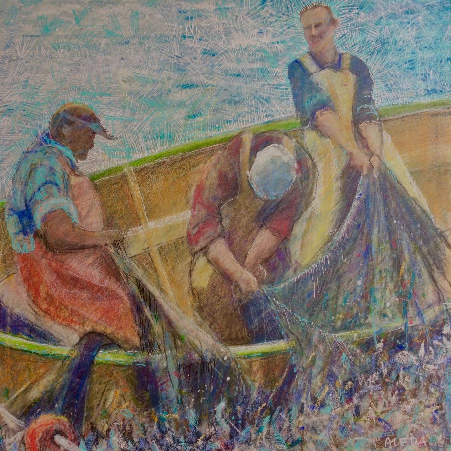 Fishers Mixed Media on Panel 12" x 12" SOLD