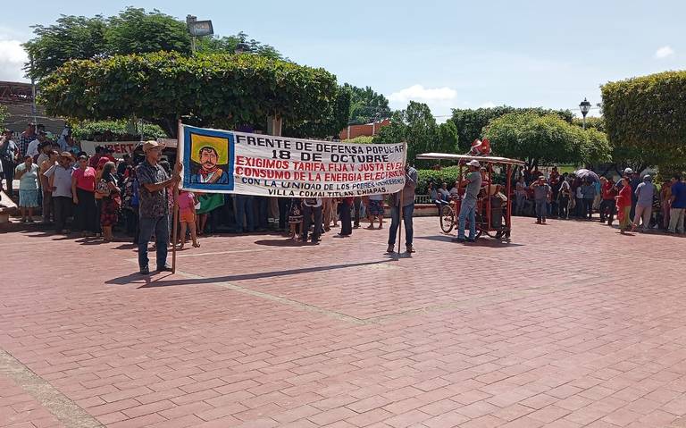 “Para ver cómo nos entendemos”, marchan en Villa Comaltitlán contra CFE
