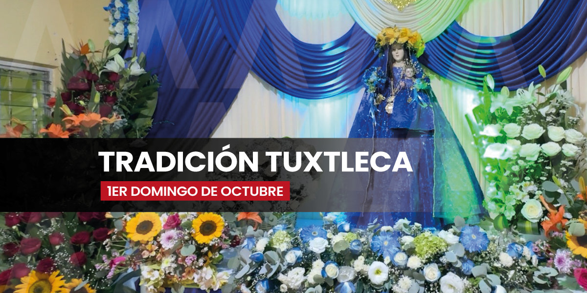 Familias tuxtlecas veneran a la Virgen del Rosario