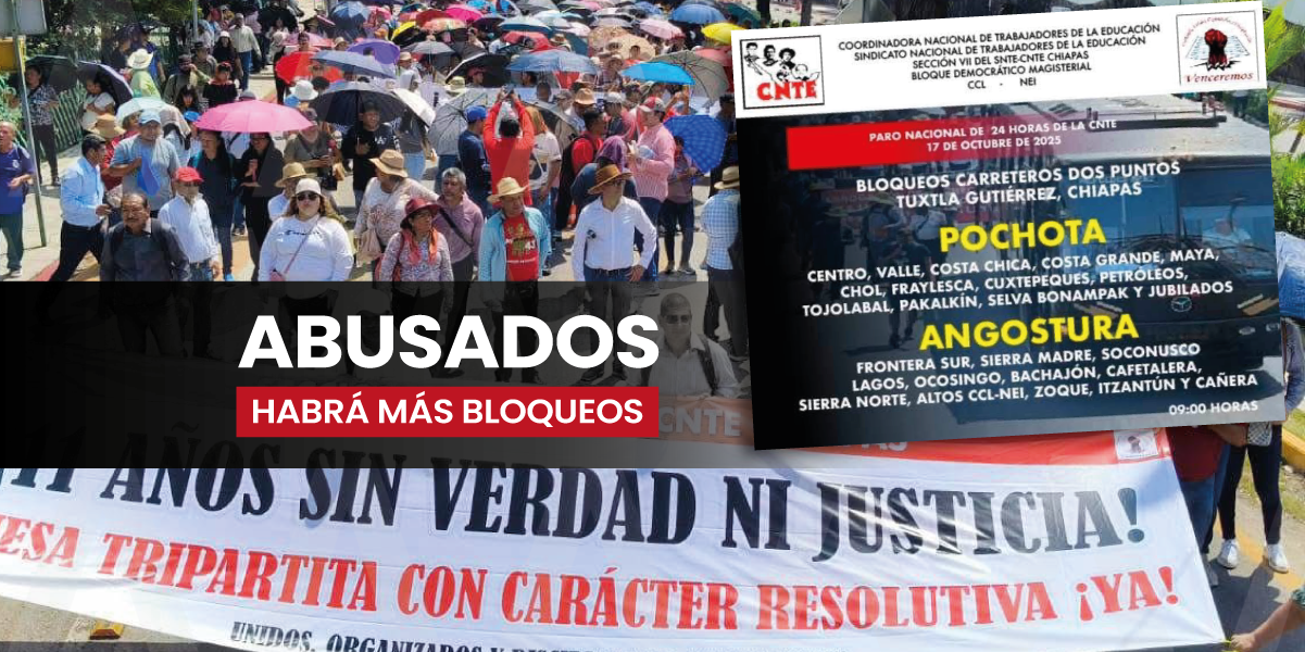 La CNTE anuncia bloqueos carreteros para el viernes