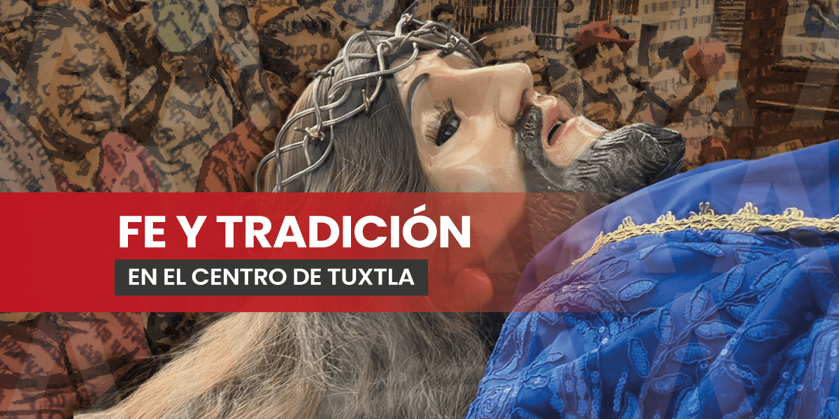 Fiesta de barrio en el centro de Tuxtla por el Señor del Calvario