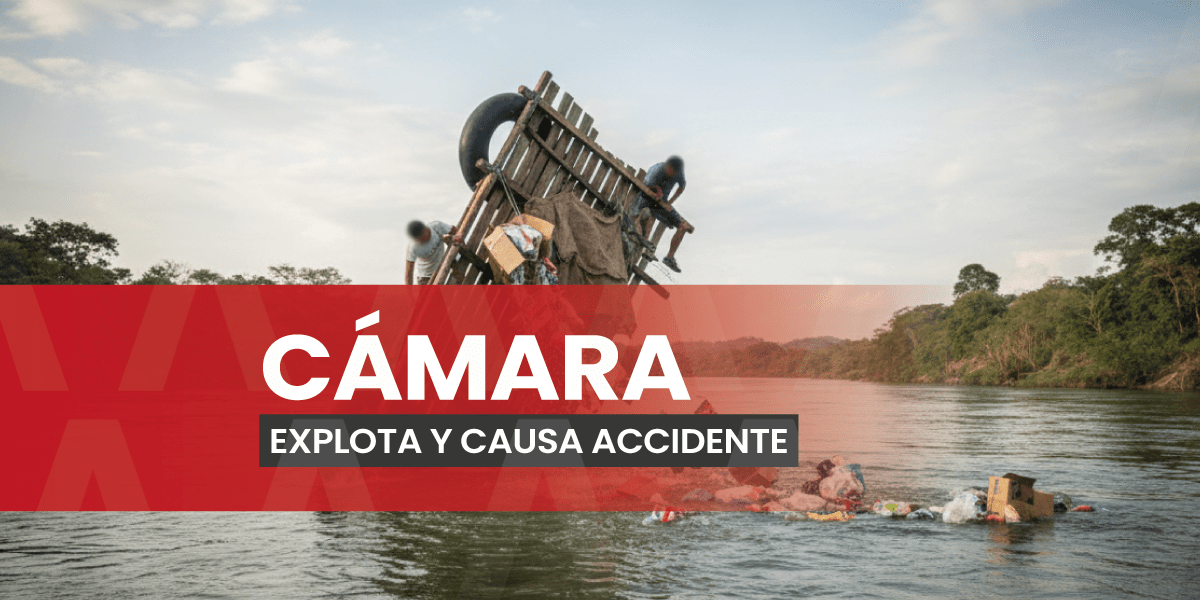 Balsa sufre percance en el río Suchiate