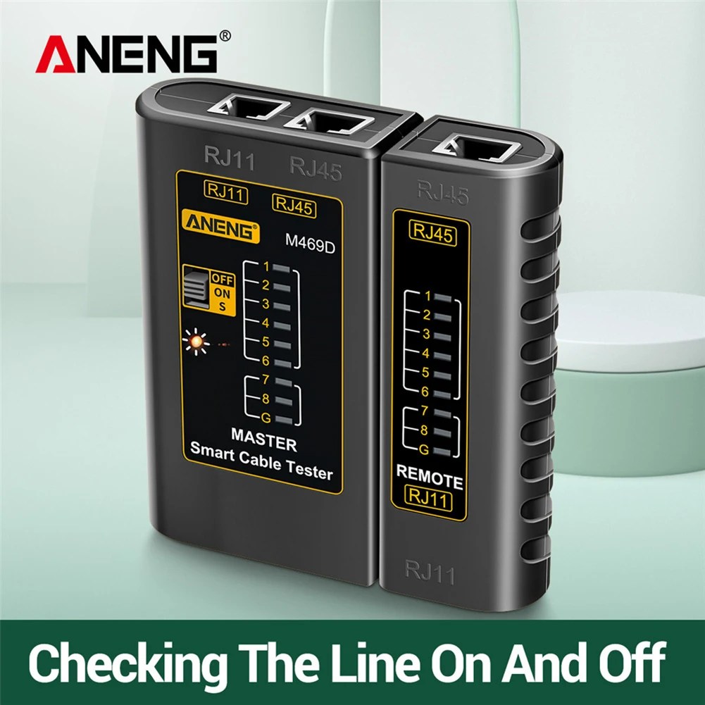 ANENG M469D RJ45 Cable lan tester Network Cable Tester RJ45 RJ11 RJ12 CAT5 UTP LAN Cable Tester Networking Network Repair Tool
