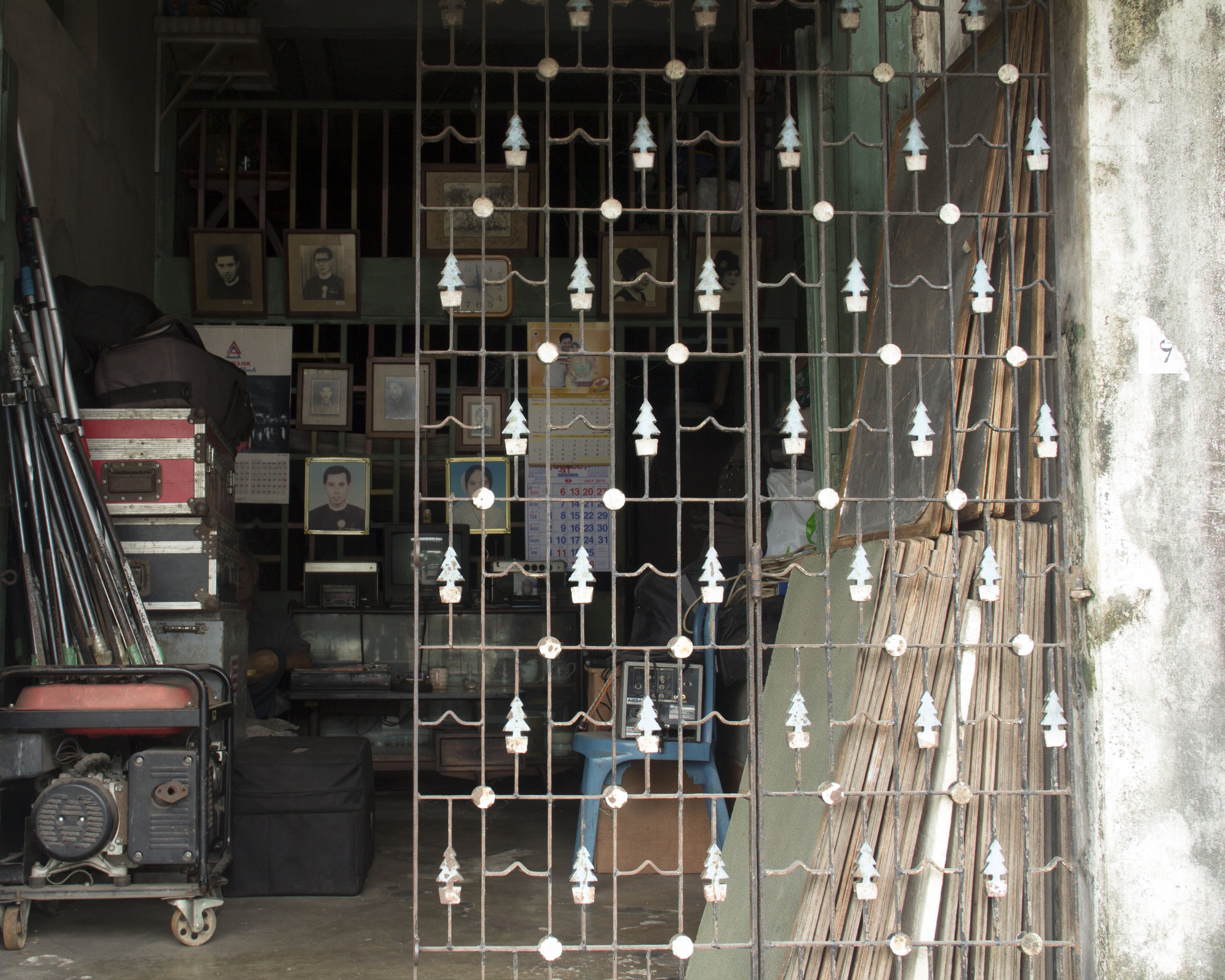 Traditional photo shop on one of the streets in Yangon.