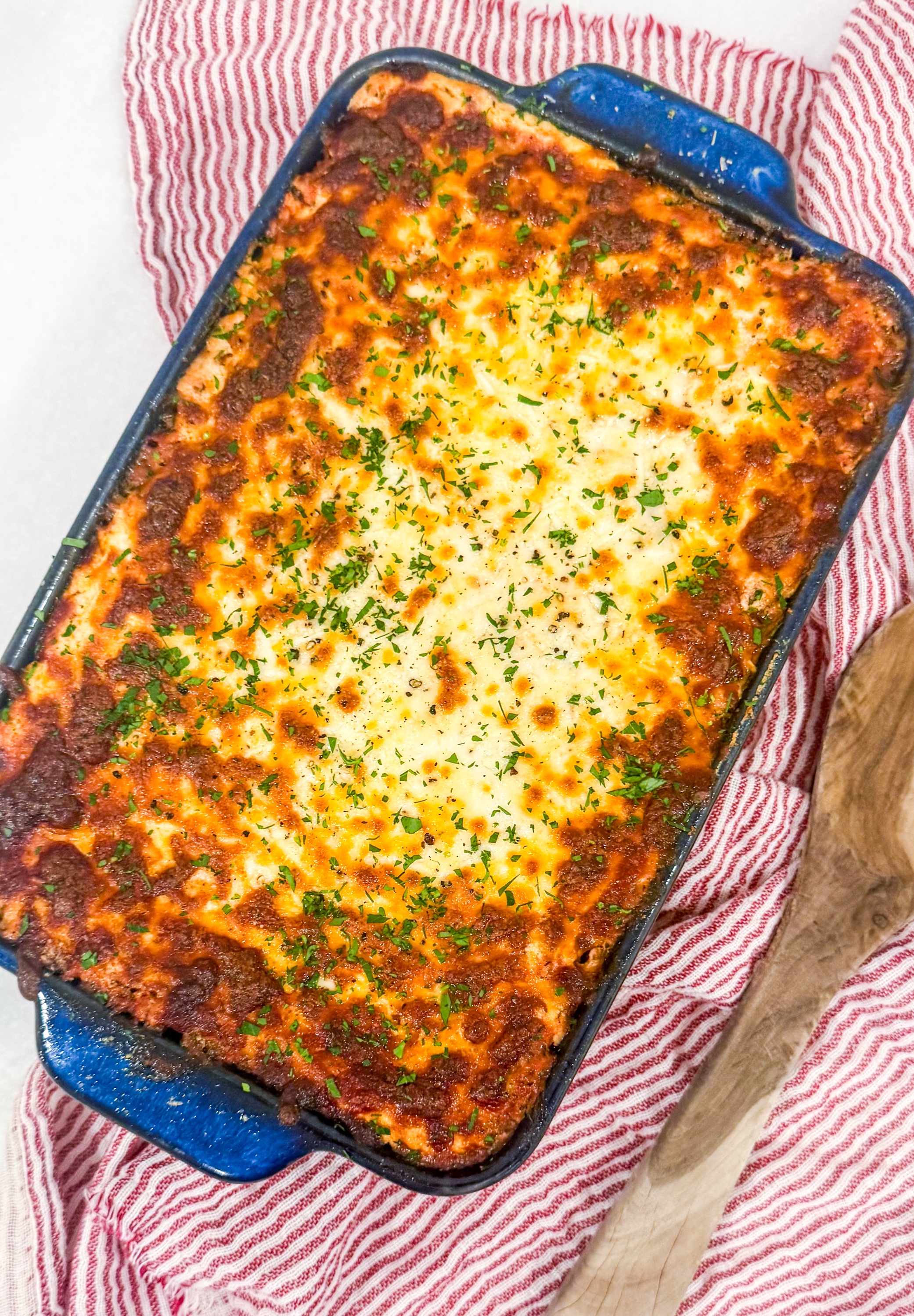 Frozen Beef Ragu Lasagna - Beef ragu layered with pasta, ricotta, mozzarella, and rich marinara