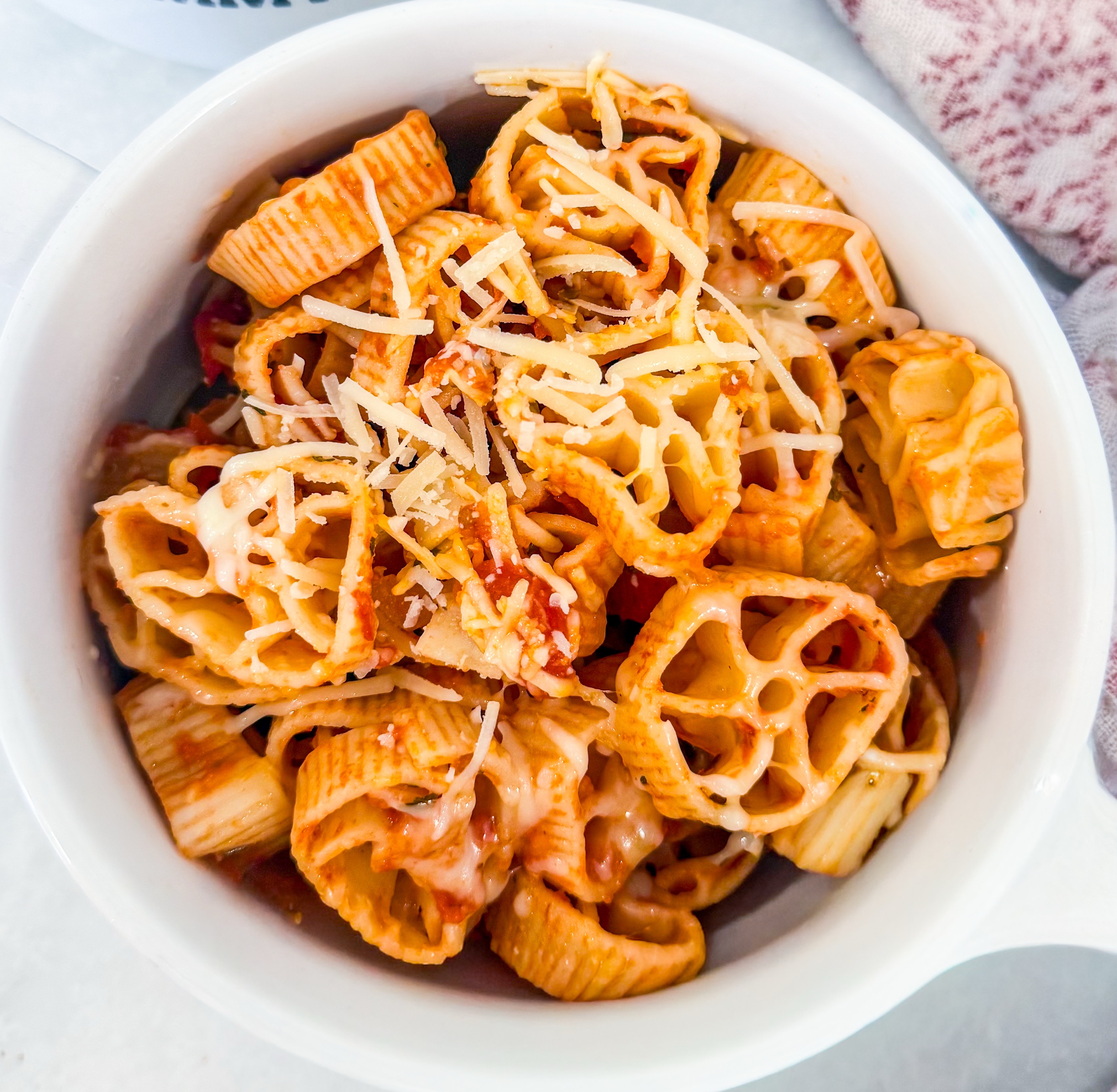 Frozen Rotelle Pasta with Slow-Simmered Tomato Sauce & Parmesan