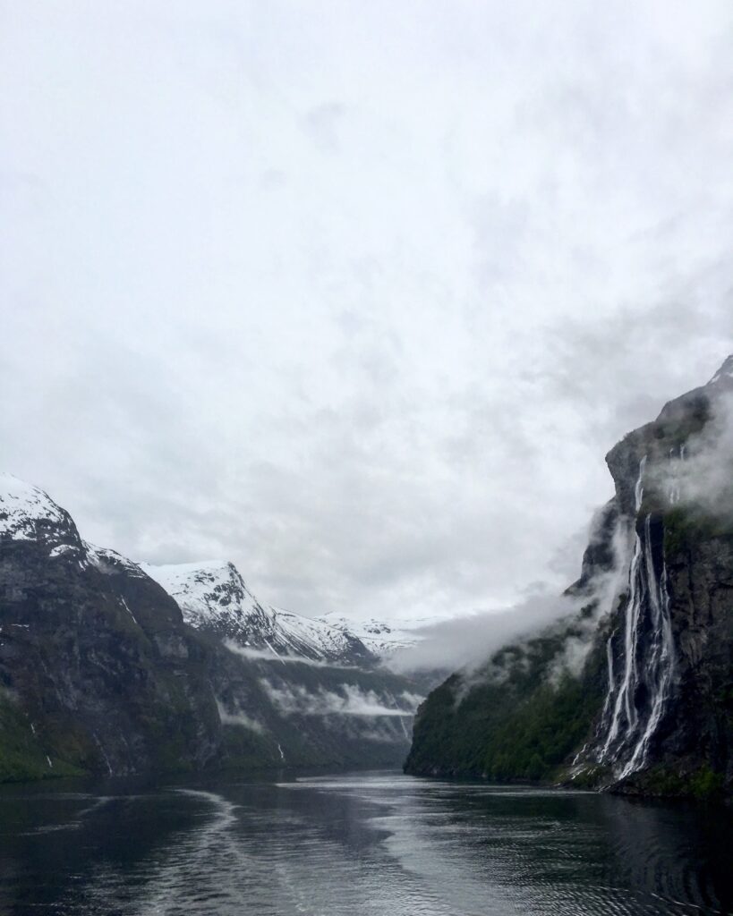 the Seven Sisters Waterfall in Geirangerfjord