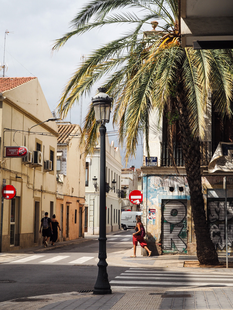 people on the street in El Cabanyal