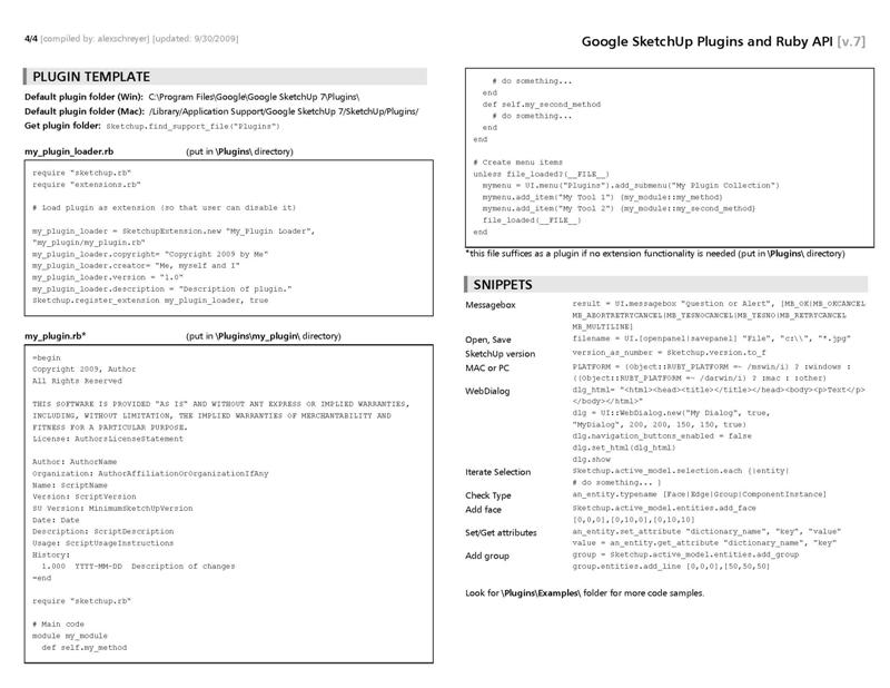 SketchUp Ruby API Cheatsheet • [as]
