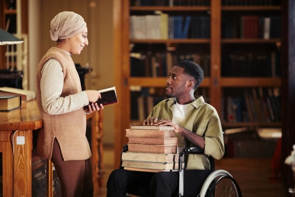 Alfred Care support worker assisting a participant in the community