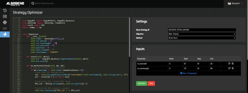 Algogene Guideline For Strategy Parameter Optimizer - Minimal Design Collection - 4K Quality