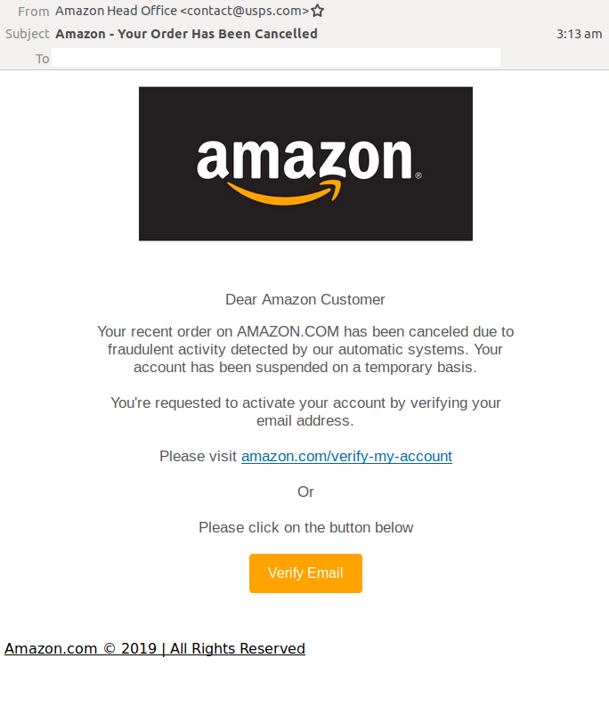 Amazon phishing scam