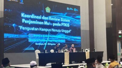 Kegiatan pendampingan intensif dan review Sistem Penjaminan Mutu PTKIS yang digelar Direktorat Jenderal Pendidikan Islam Kemenag RI di Surabaya (26-28/8/2026). Universitas Islam Aceh (UIA) berhasil menembus 30 besar kampus terpilih dari 800-an PTKIS se-Indonesia