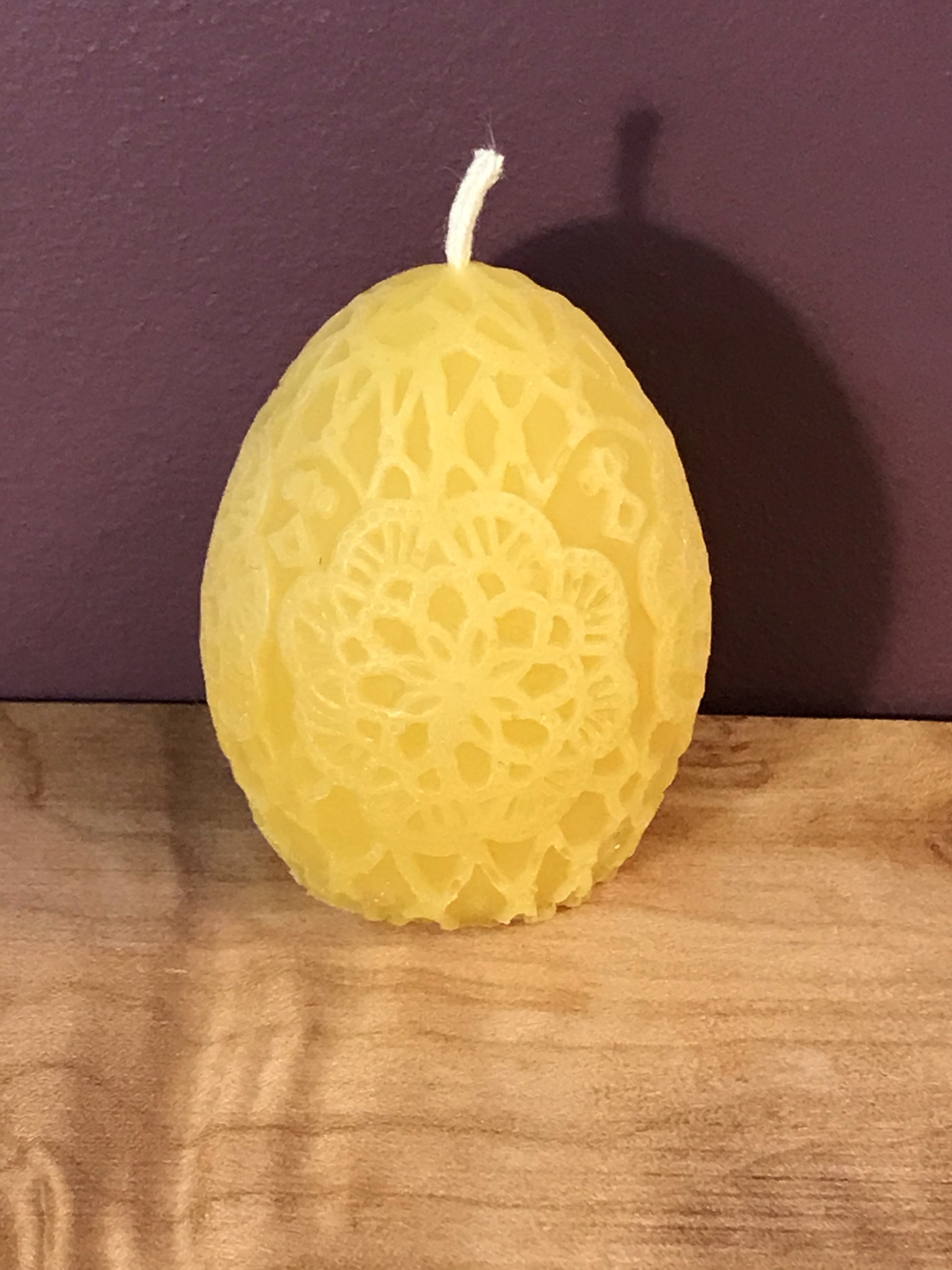 lace egg candle