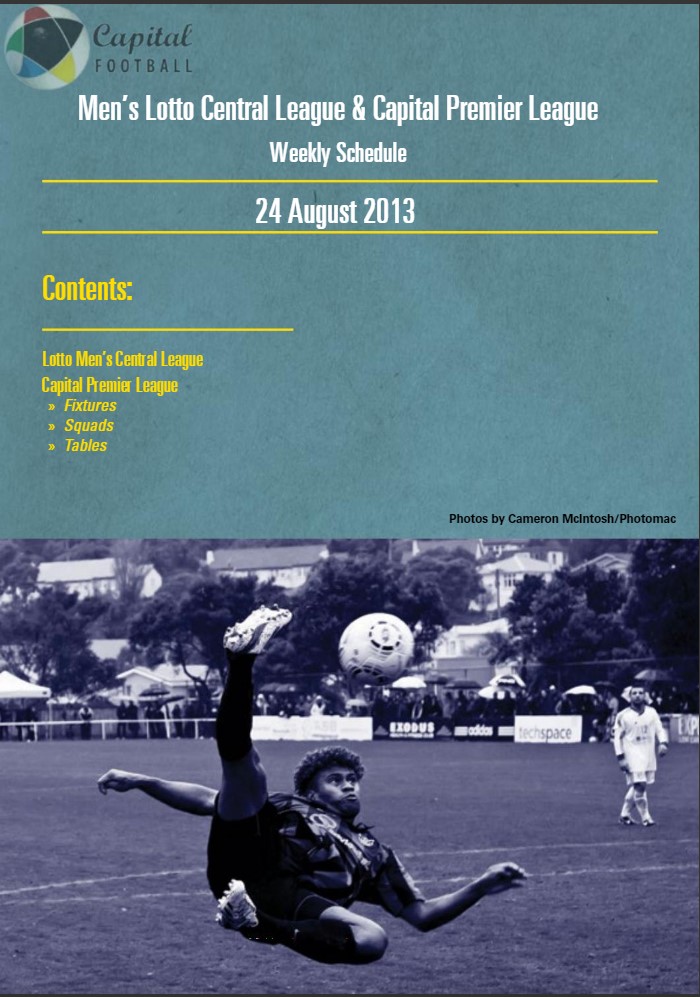 Capital Football Central League programme cover