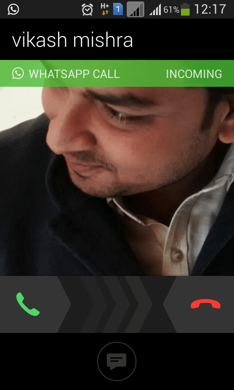 Incoming Call from WhatsApp