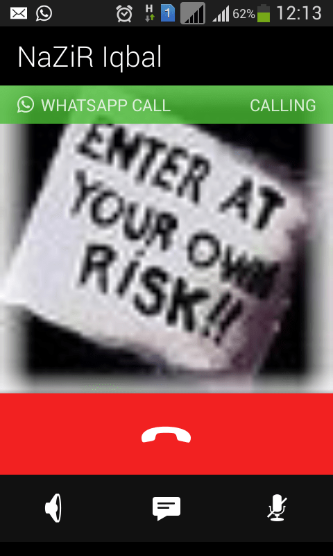 Outgoing call from Whatsapp