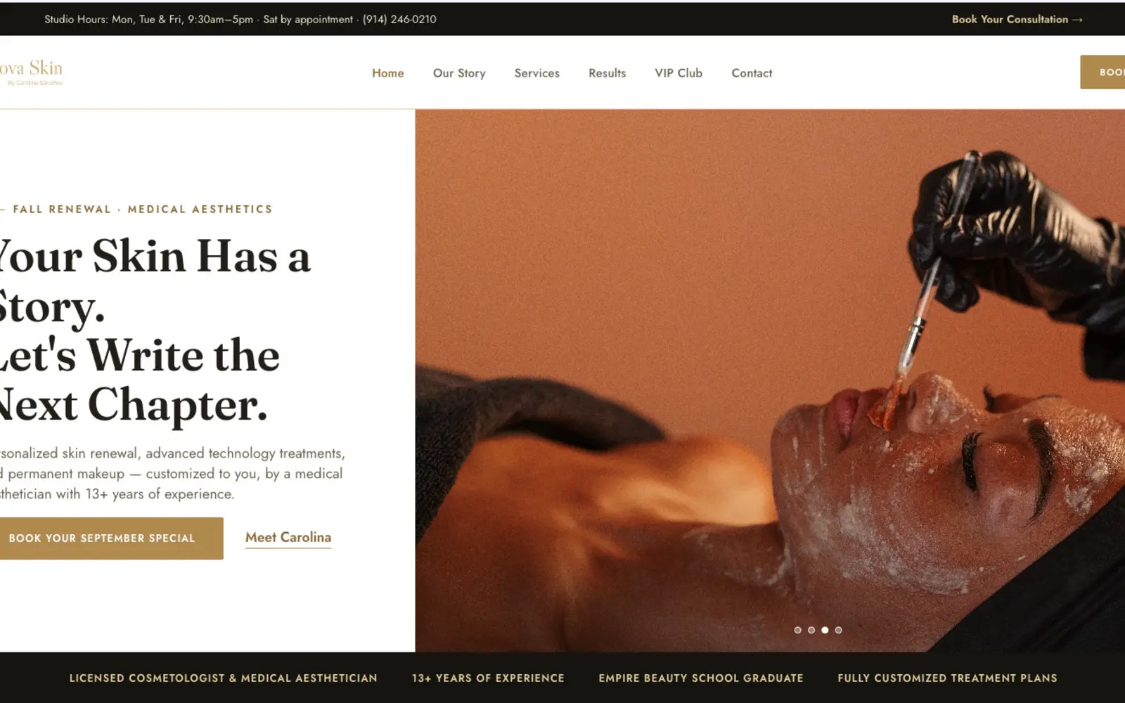 NovaSkin Launch Experience website preview