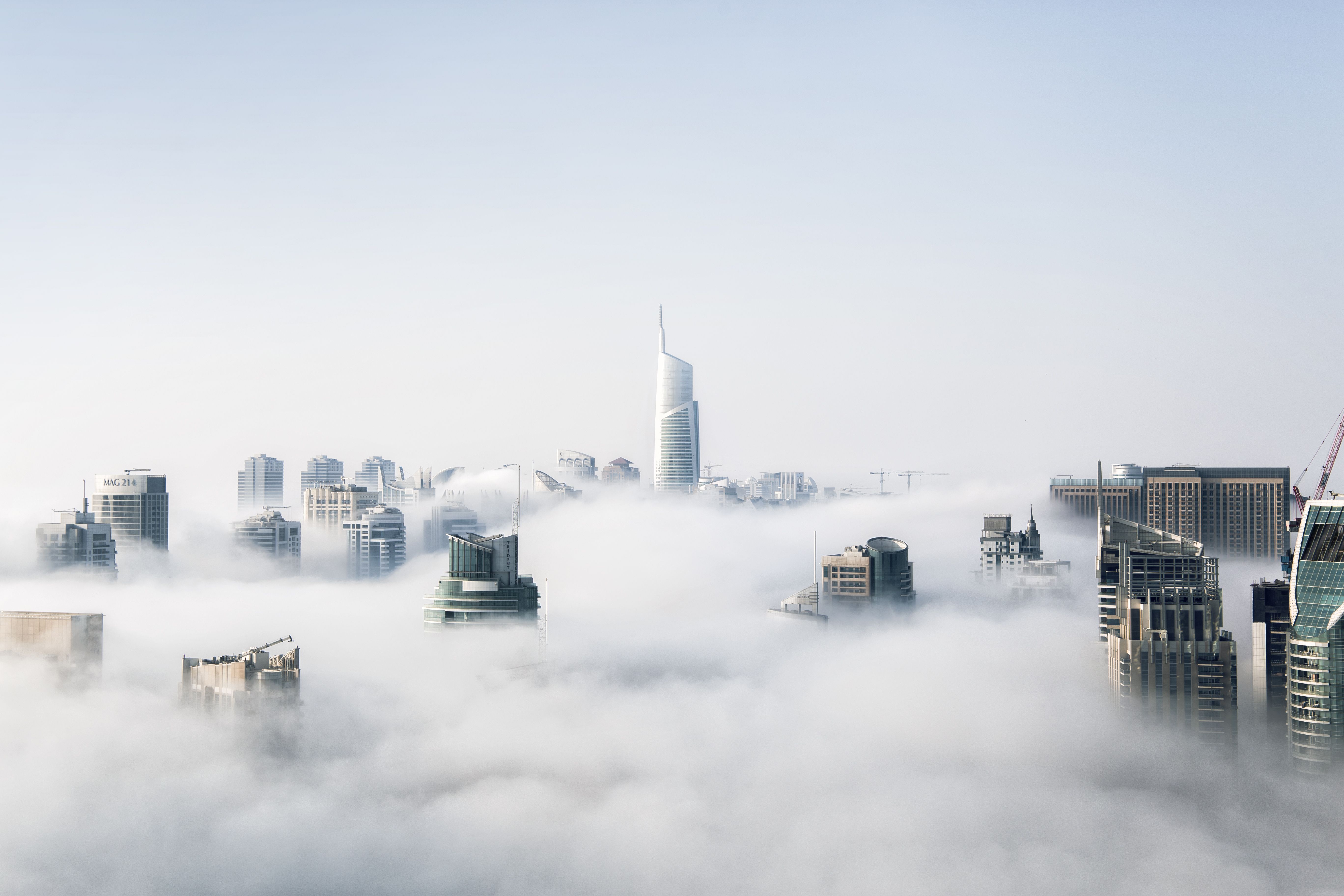 Image of city in clouds