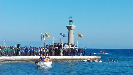 Young men braving the waters