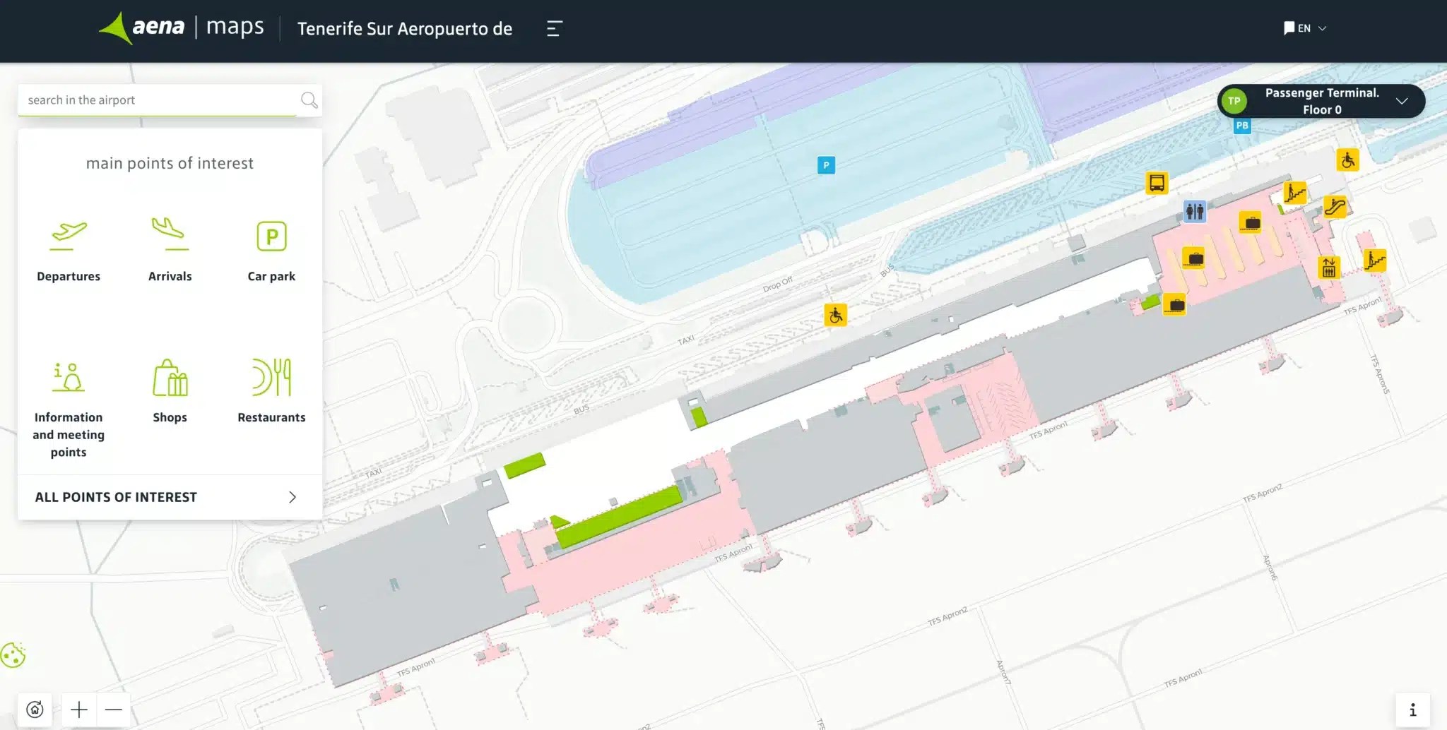 Tenerife Sur Airport Map Most Up To Date All Maps Tenerife Sur Airport Level 0 Map 2026.webp