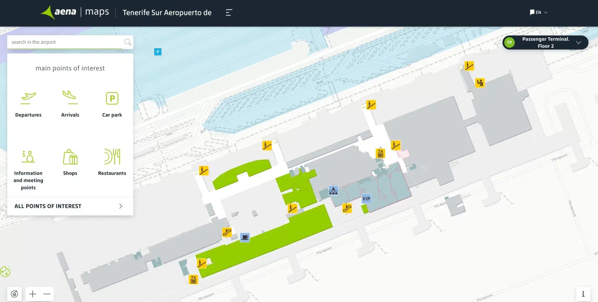Tenerife Sur Airport Map Most Up To Date All Maps Tenerife Sur Airport Level 2 Map 2026.webp