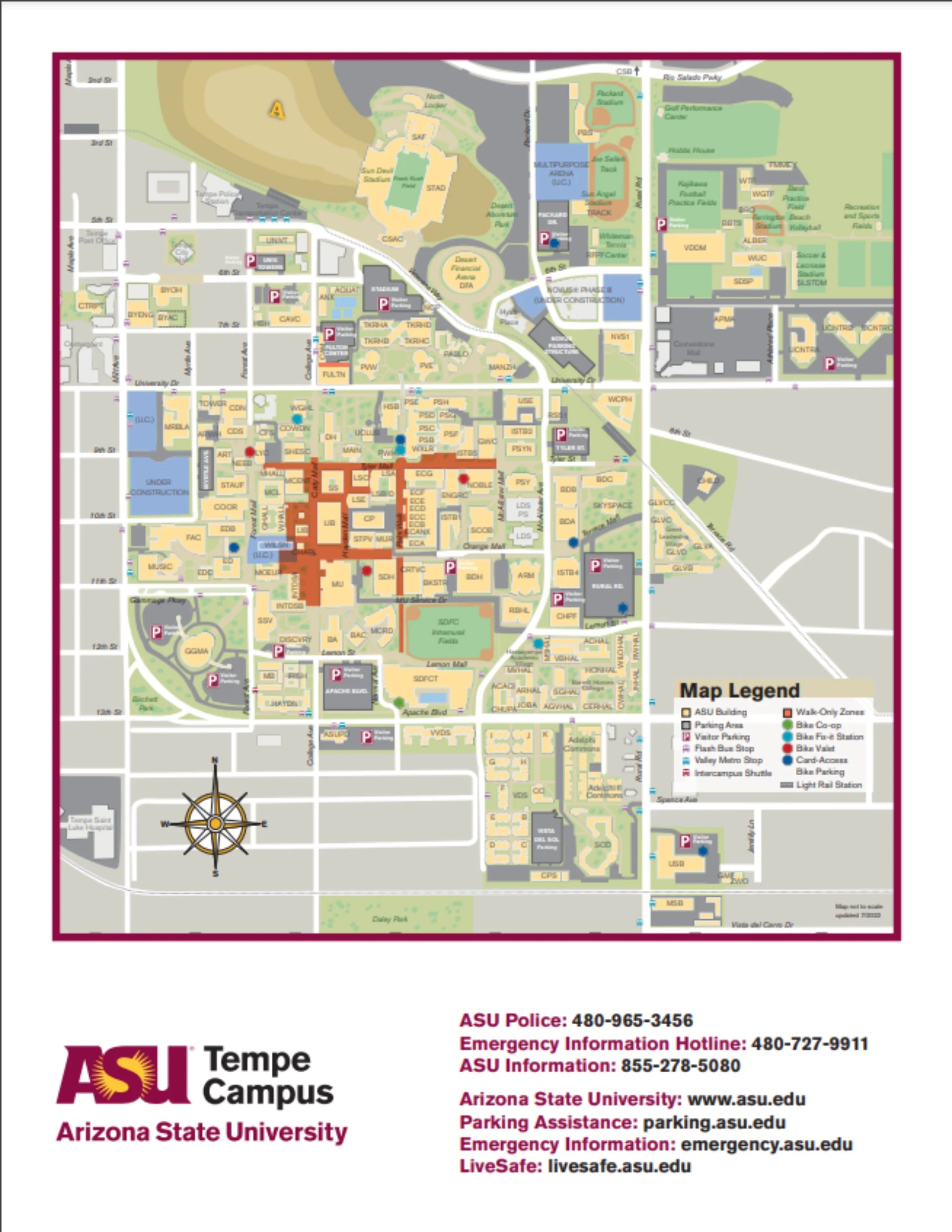 Arizona State University Tempe Campus Map 2025 2024 All Maps Arizona State University Campus Parking Map 2025.webp