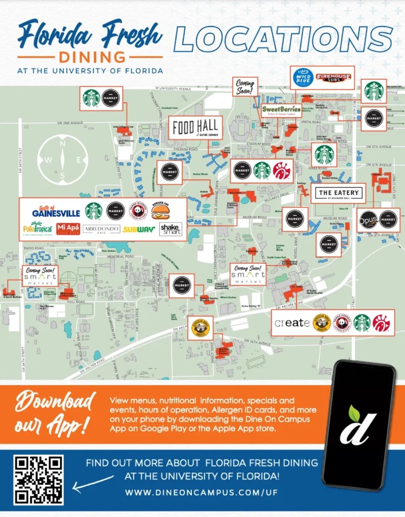 Map Of Usf Tampa Dining UF Campus Dining Map 2024