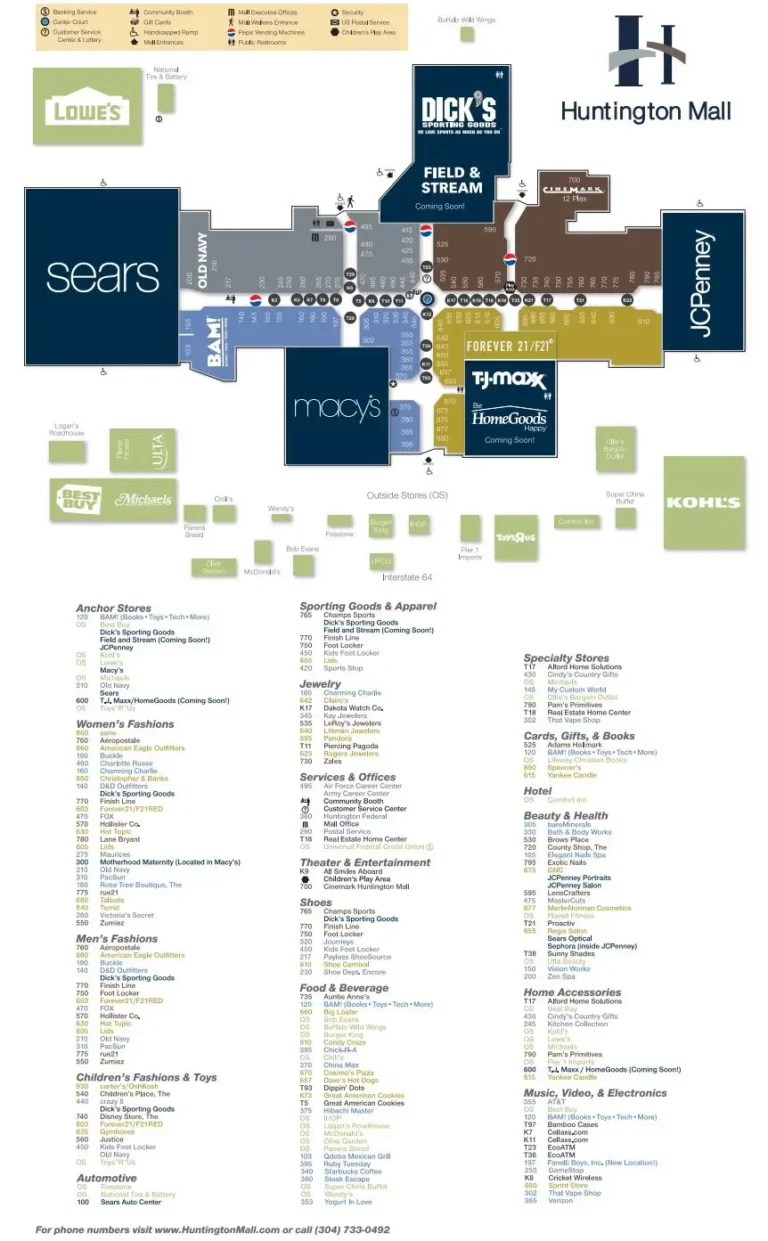 The Mall In Columbia Map 2024 All Maps Huntington Mall Map 2024