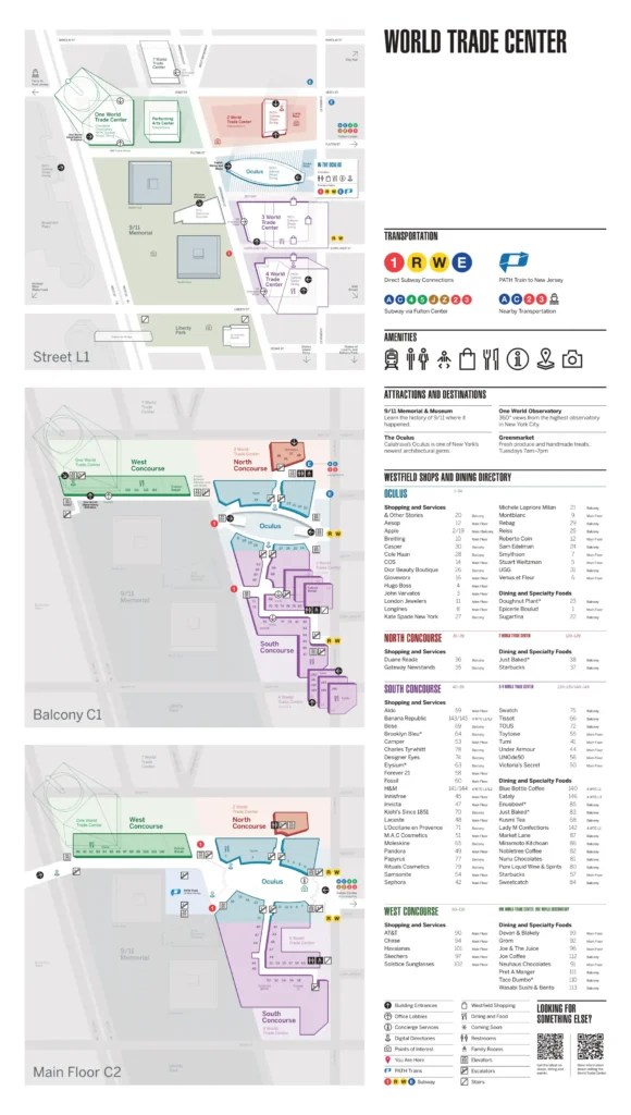 Oculus World Trade Center Mall Map 2024 All Maps Oculus World Trade Center Mall Map 2024