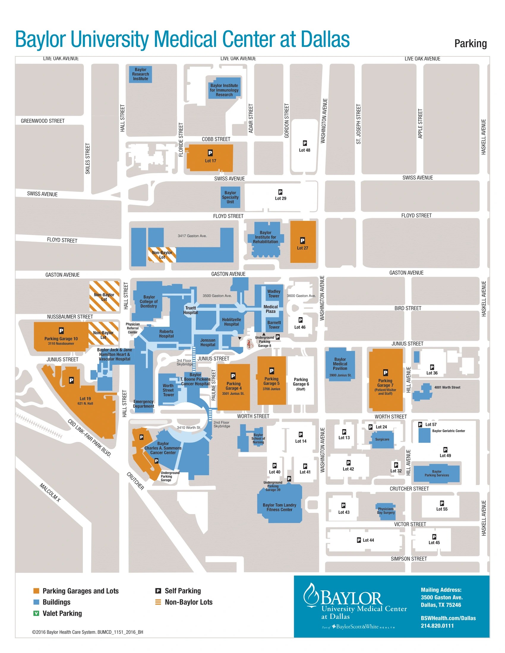 Baylor University Medical Center Dallas Hospital Map 2023 2016 Baylor University Medical Center Dallas Hospital Parking Map 2016.webp