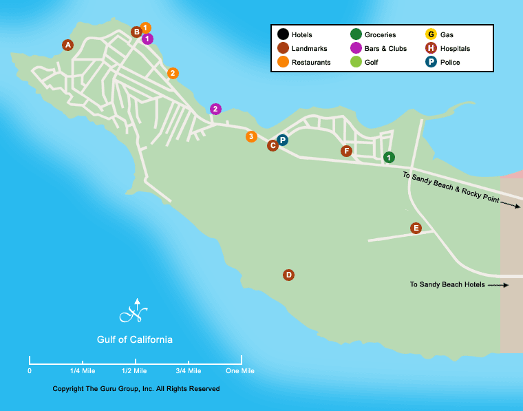 Map To Jjs Cantina At Cholla Bay Rocky Point Cb.