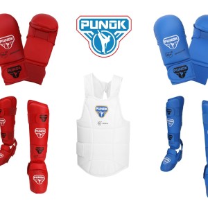 CONJUNTO LUVAS, PESEIRA+CANELEIRA (AZUL E VERMELHO) + COLETE WKF