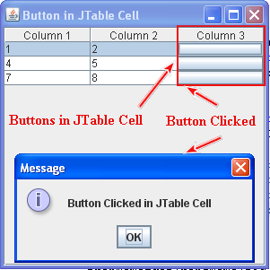 JButton in JTable cell