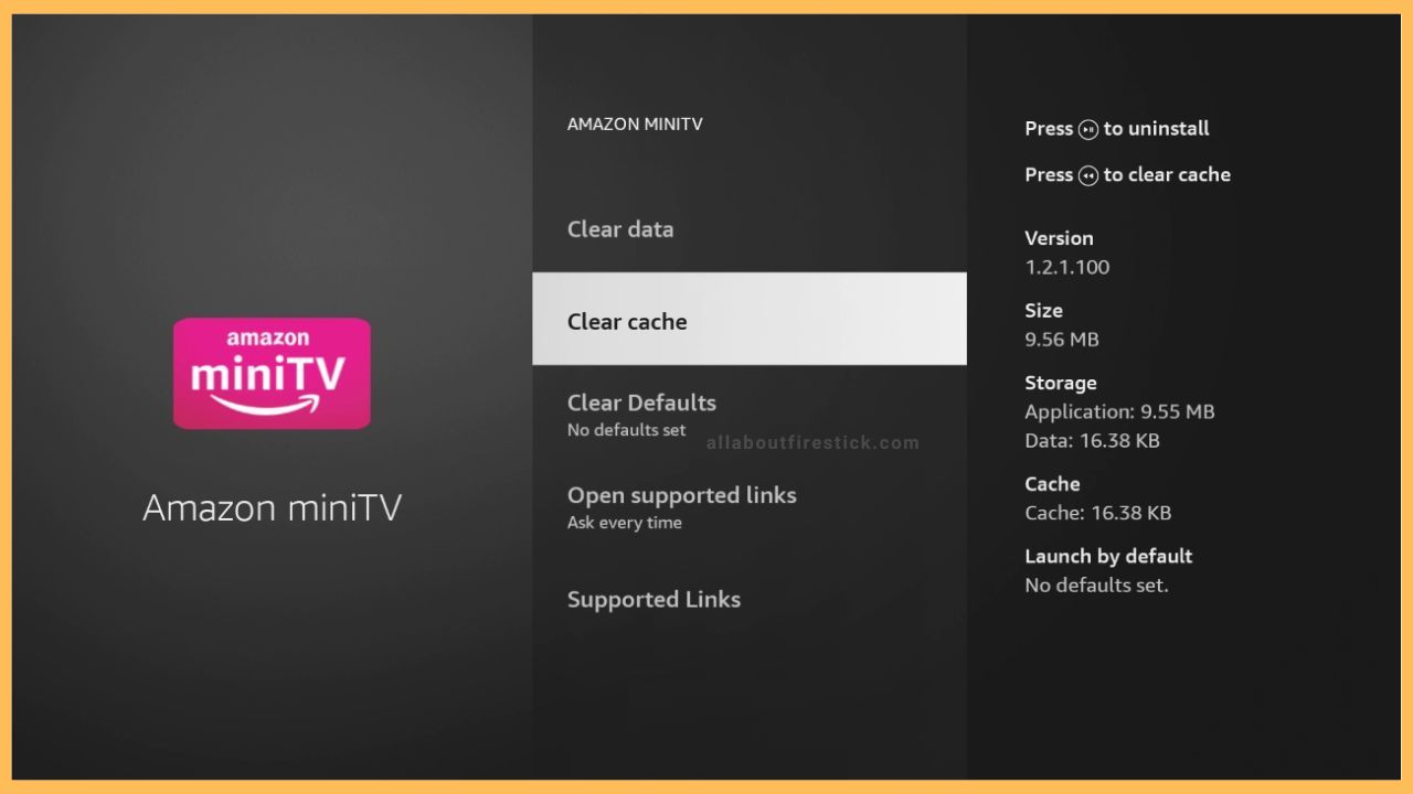 Click Clear Cache