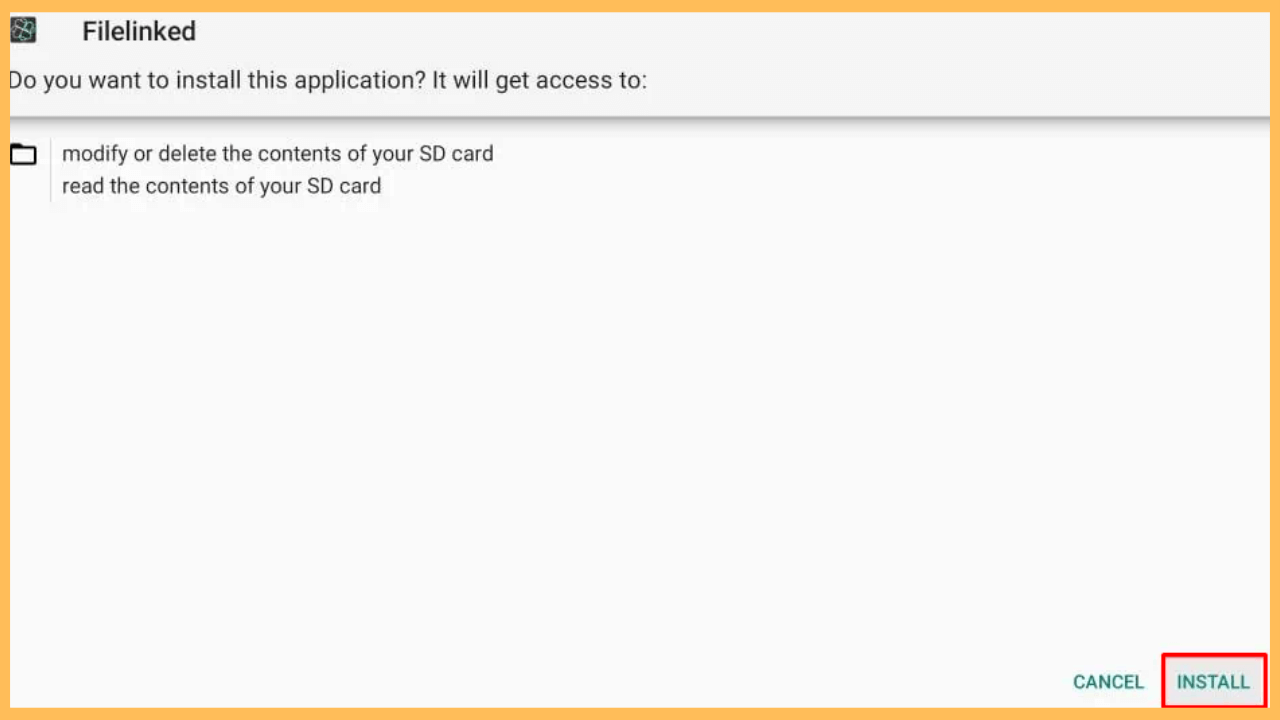 FileLinked on Firestick - Select Install