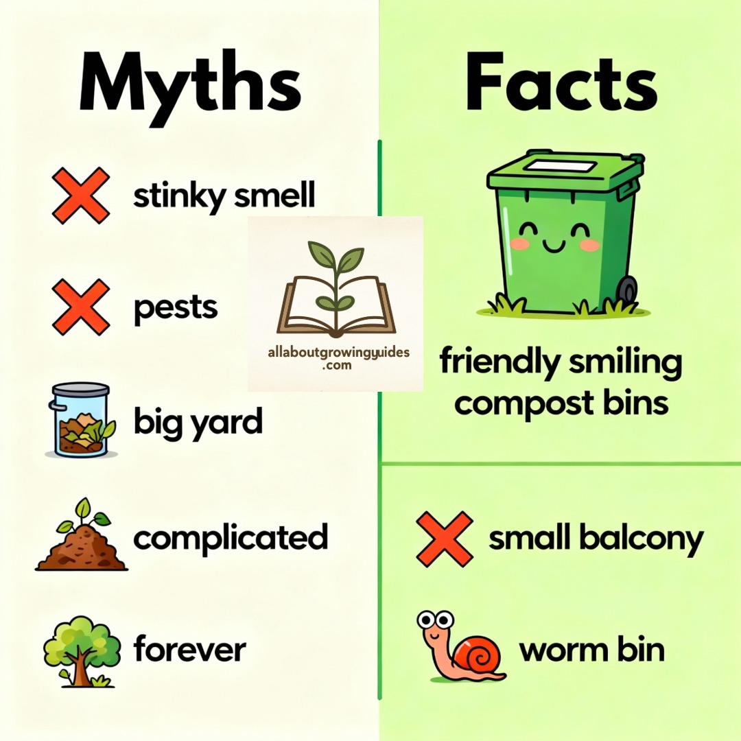 infographic showing myths versus facts for composting.
